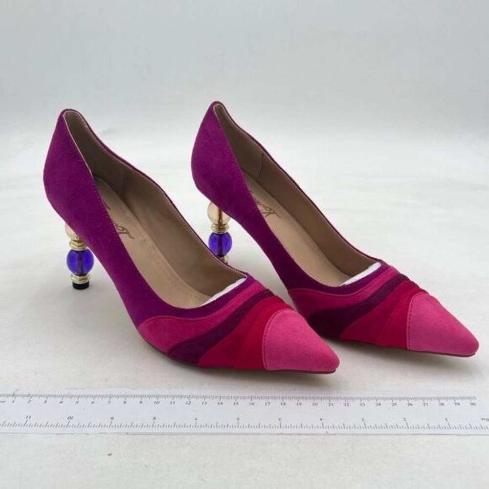 Fowt Purple Wave Pattern Pointed Toe Slip On Part… - image 4
